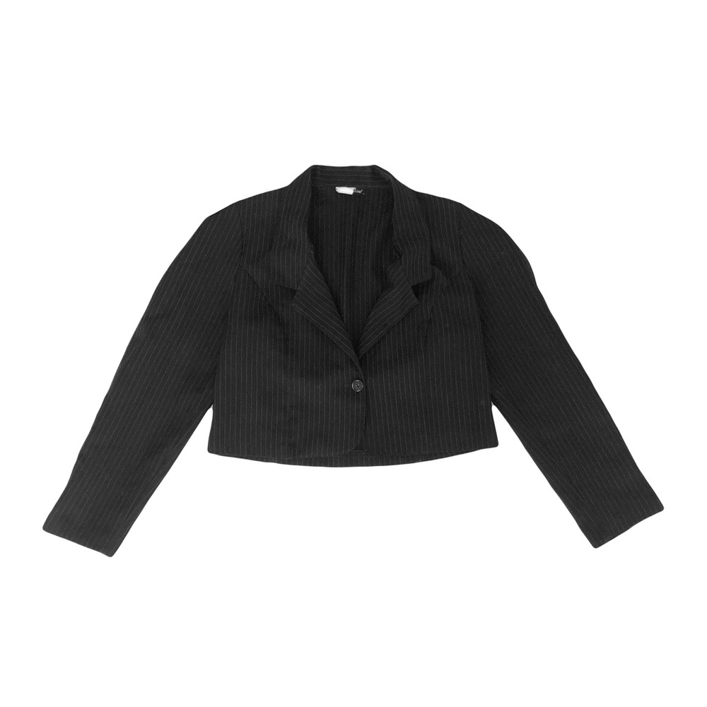 Black pinstripe blazer from 80s French brand La Bene